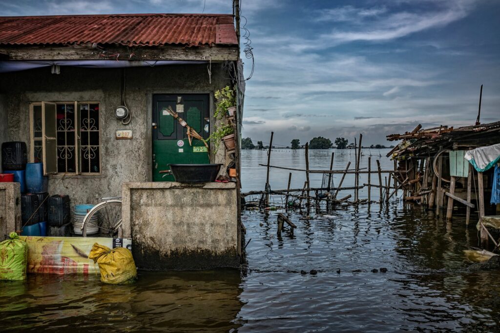 The high tide comes to this house's doorstep every high tide. Credit: James Whitlow Delano